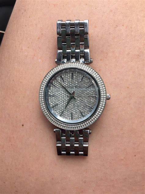 michael kors sterling silver watch|Michael Kors silver diamond watch.